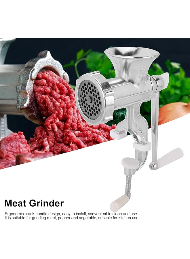 erorex Meat Grinder Household Manual Meat Grinder Hand Crank Meat Vegetable Mincer Grinding Machine Kitchen Tool For Mincing Meat And Sauces Household Pork Meat Mincer 7.0 X 3.9 X 9.6 In Silver - Image 2