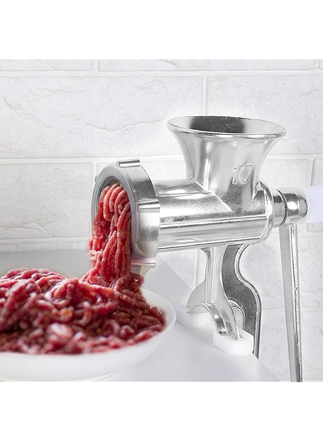 erorex Meat Grinder Household Manual Meat Grinder Hand Crank Meat Vegetable Mincer Grinding Machine Kitchen Tool For Mincing Meat And Sauces Household Pork Meat Mincer 7.0 X 3.9 X 9.6 In Silver - Image 3