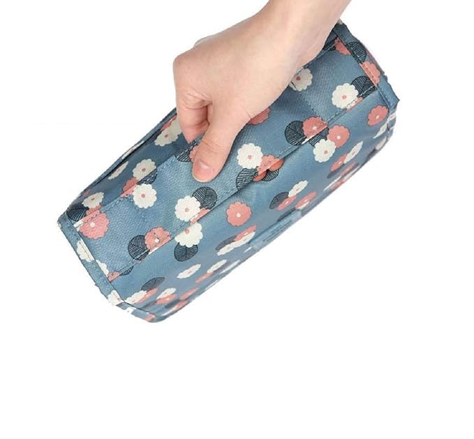 KERFORA MultiFunctional 5 cm Travel Organizer Bag Toiletry Cosmetics Pouch Makeup or Shaving Kit for Men Women Hanging Travel Toiletry Bag Color May Vary - Image 5