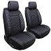 Aierxuan 2 Pcs Front Captain Seat Covers for Cars Waterproof Leather Cushion Universal Fit for Cx5 Renegade Highlander Toyota Corolla 4Runner Nissan Altima Rogue 2 Pcs FrontBlackWhite - Image 2
