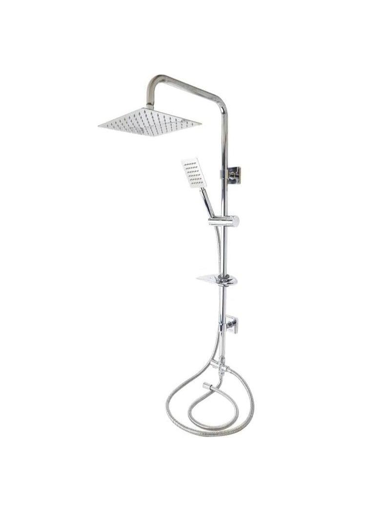 Generic - A complete bathroom shower set 2 in 1 made of high-quality stainless steel in a shiny silver color that gives luster to the place - Image 1