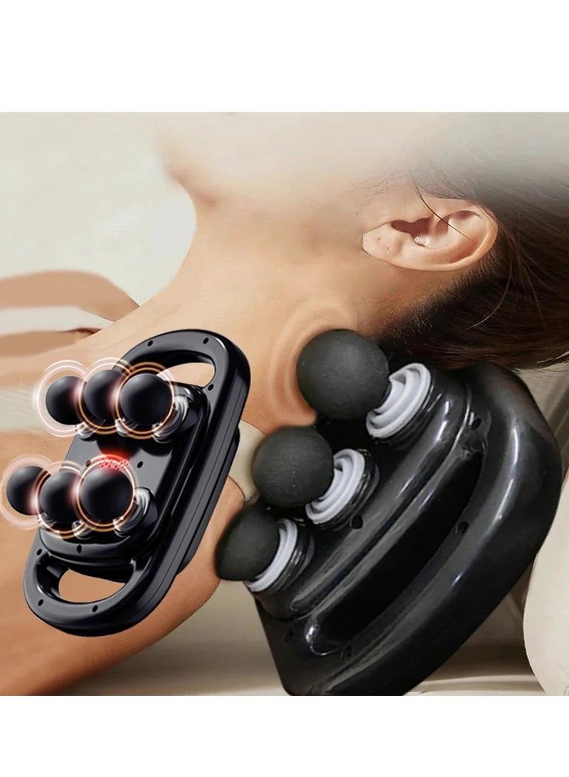 Fascia Gun Muscle Massager Gun Six Heads High Frequency Neck Waist Massage Machine Neck Shoulder Professional Fascia Massage Gun - Image 3