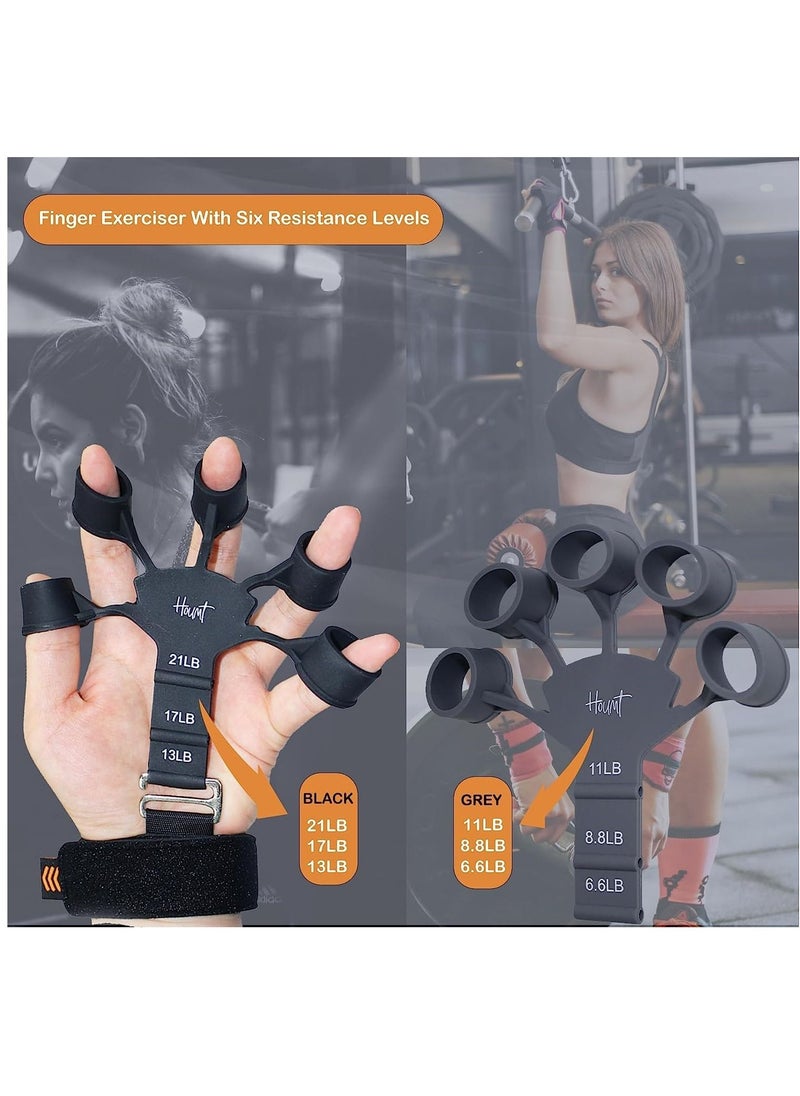 Houmt Hand Grip Strengthener 6 Adjustable Levels Upgraded Metal Hook Hand Exerciser Finger Stretcher Gripper Band Trainer for Hand Therapy 2 Pcs  - Image 2