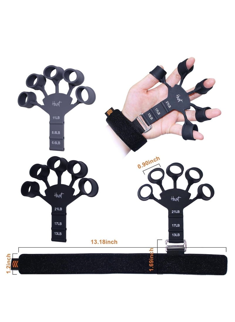 Houmt Hand Grip Strengthener 6 Adjustable Levels Upgraded Metal Hook Hand Exerciser Finger Stretcher Gripper Band Trainer for Hand Therapy 2 Pcs  - Image 5