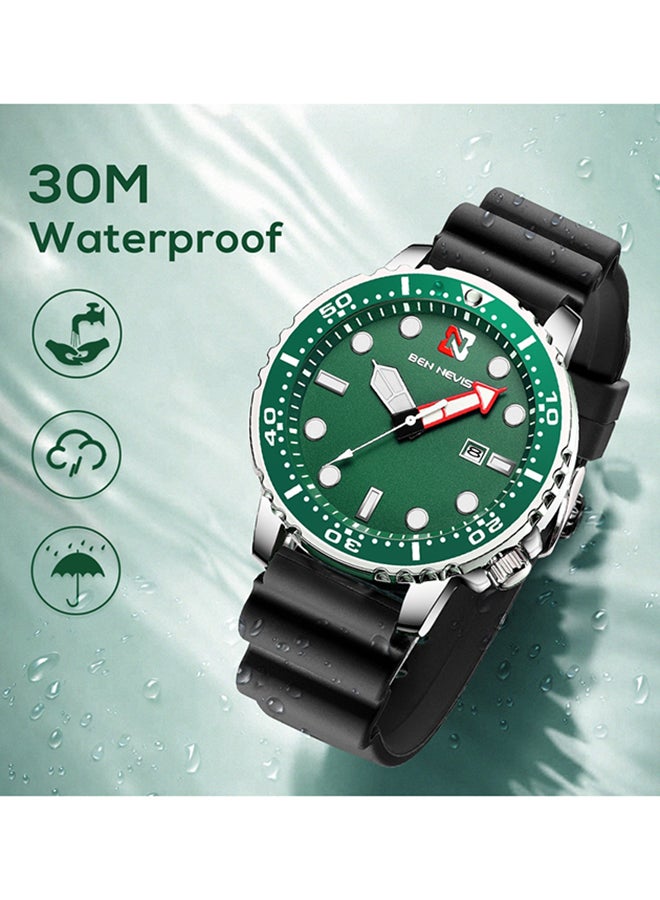 BEN NEVIS Waterproof Quartz Wrist Watch for Men - BN3010G-BlackGreen - Image 5