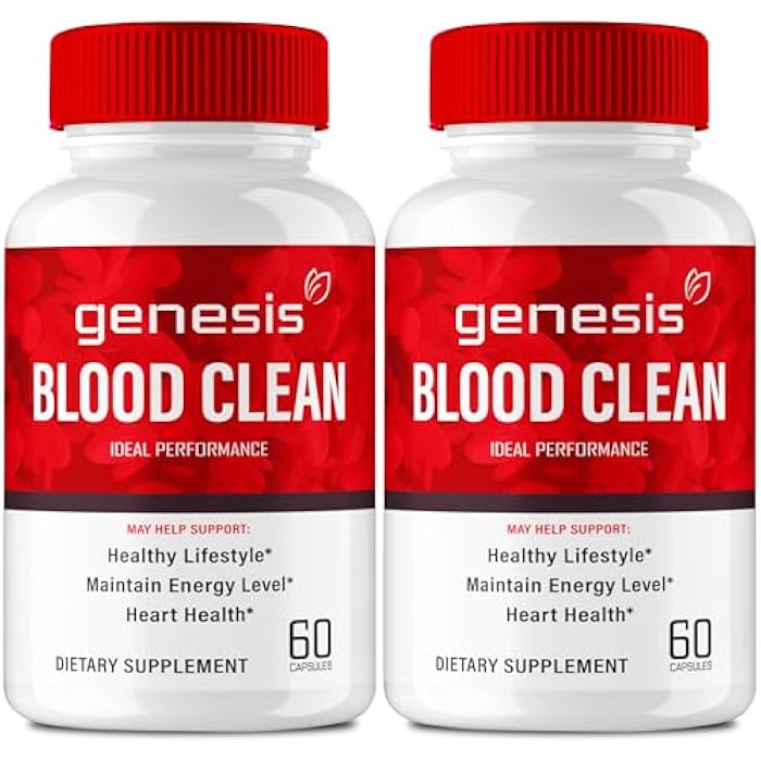 IDEAL PERFORMANCE Genesis Blood Clean Capsules - Advanced Formula Supplement for Maximum Strength - Natural Blood Vessel Cleaner, GenesisBlood Clean Pills, GenesisBloodClean Pastillas Reviews (2 Pack) - Image 1