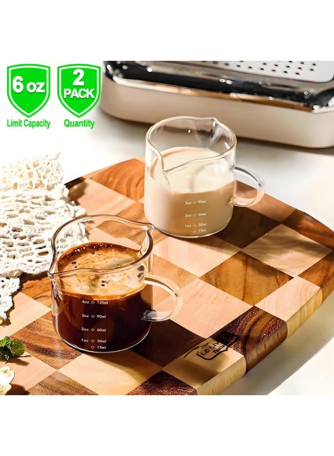 موندا مجموعة من كوبين إسبرسو سعة 150 مل، كوب صغير لإسبريسو بمقبض، أكواب قهوة زجاجية بفوهتين، كوب كابتشينو مقاوم للحرارة من البورسليكات، ملحقات بار القهوة، صغير - Image 5