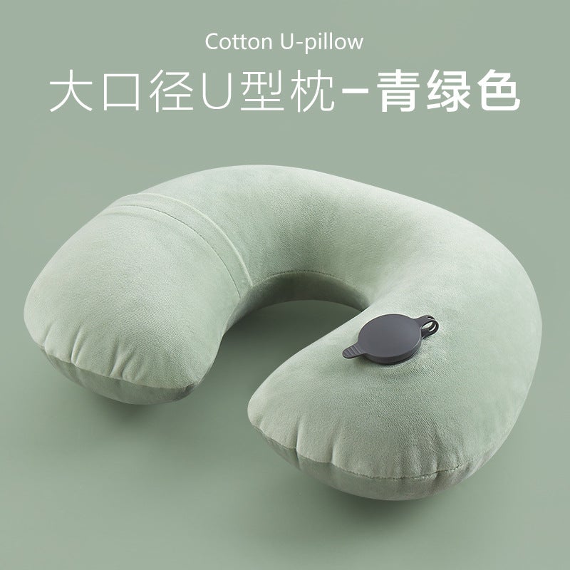 Neck pillow travel U-shaped pillow inflatable pillow H hooded nap pillow outdoor car long distance aircraft neck pillow wholesale - Image 1