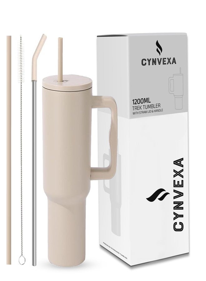 CYNVEXA Tumbler with lid and Straw 1200ML Cup Stainless Steel Vacuum Insulated Tumbler for Water, Iced Tea or Coffee 1.2L Office Gym Travelling (40 - Oz - Skin) - Image 1