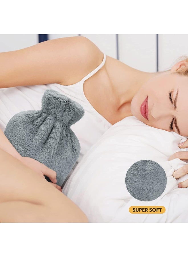 زجاجة ماء ساخن مع غطاء ناعم – حقيبة ماء ساخن بسعة 2 لتر من المطاط الطبيعي لتخفيف الألم وتوفير الدفء – عالية الجودة، هدية مثالية - Image 2