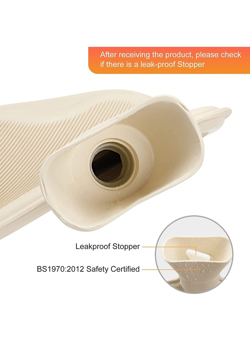 زجاجة ماء ساخن مع غطاء ناعم – حقيبة ماء ساخن بسعة 2 لتر من المطاط الطبيعي لتخفيف الألم وتوفير الدفء – عالية الجودة، هدية مثالية - Image 4