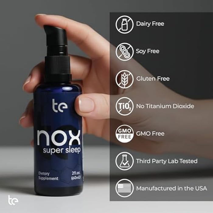te Nox Super Sleep – Natural Sleep Aid for Relaxation & Circadian Rhythm Support | Helps Calm Restlessness, Supports Melatonin Production & Sleep-Wake Cycle | Liquid Formula | Non-GMO | Made in USA - Image 5