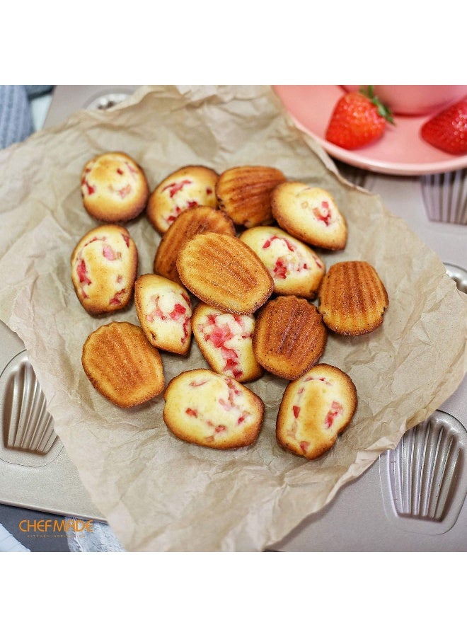 CHEFMADE Non-Stick Mini Oval Shell Madeleine Pan, 16 Cavities - Image 3