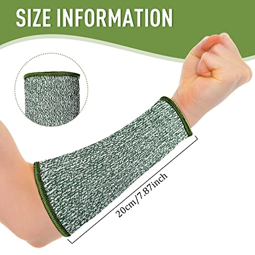 Sintege 3 Pairs Arm Protectors for Thin Skin and Bruising Cut Resistant Forearm Sleeve Level 5 Arm Burn Protection Sleeve (Black, Grey, Green,7.9 Inch) - Image 3