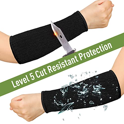 Sintege 3 Pairs Arm Protectors for Thin Skin and Bruising Cut Resistant Forearm Sleeve Level 5 Arm Burn Protection Sleeve (Black, Grey, Green,7.9 Inch) - Image 5