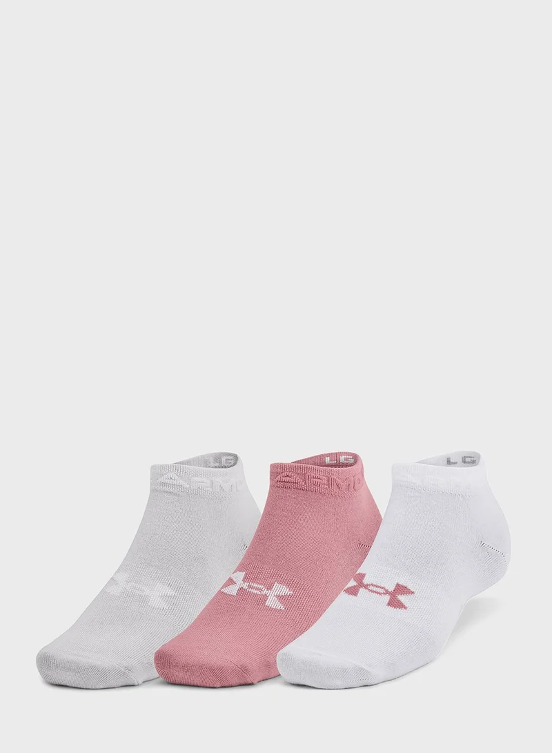 UNDER ARMOUR 3 Pack Essential Low Cut Socks