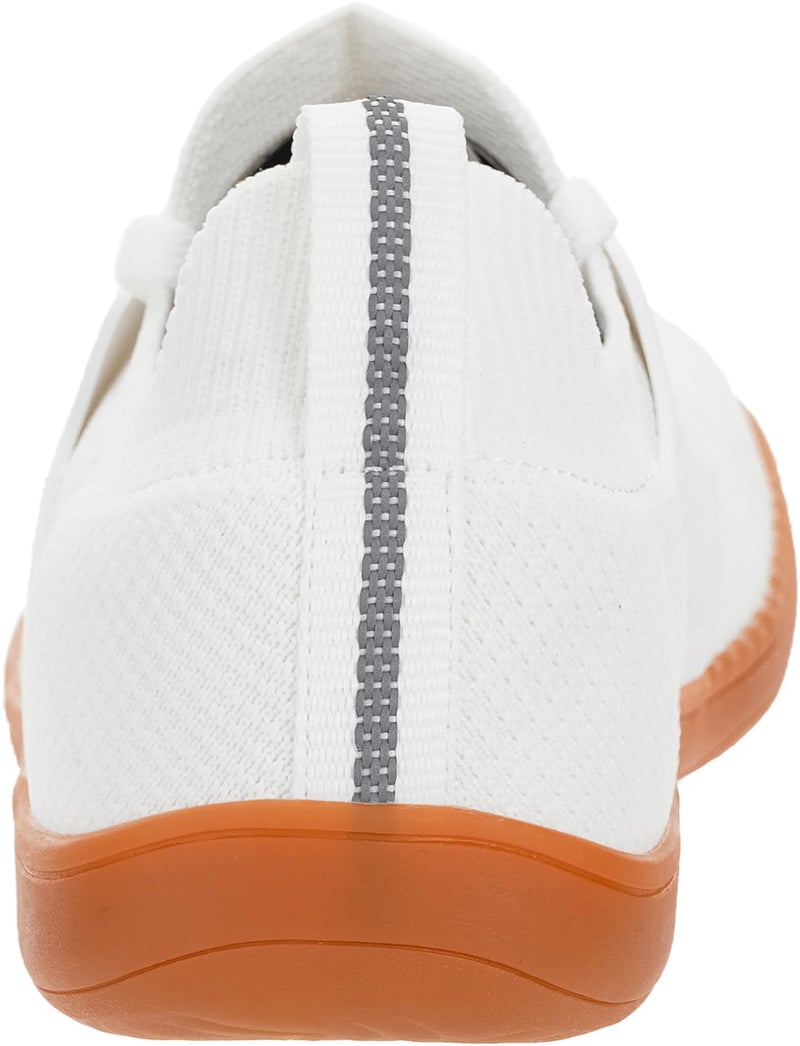 WHITIN Women's Minimalist Barefoot Low Zero Drop Shoes Female Sneakers Width Ladies Size 6.5 Wide Toe Box Walking Trail Running White/Gum 37 - Image 5