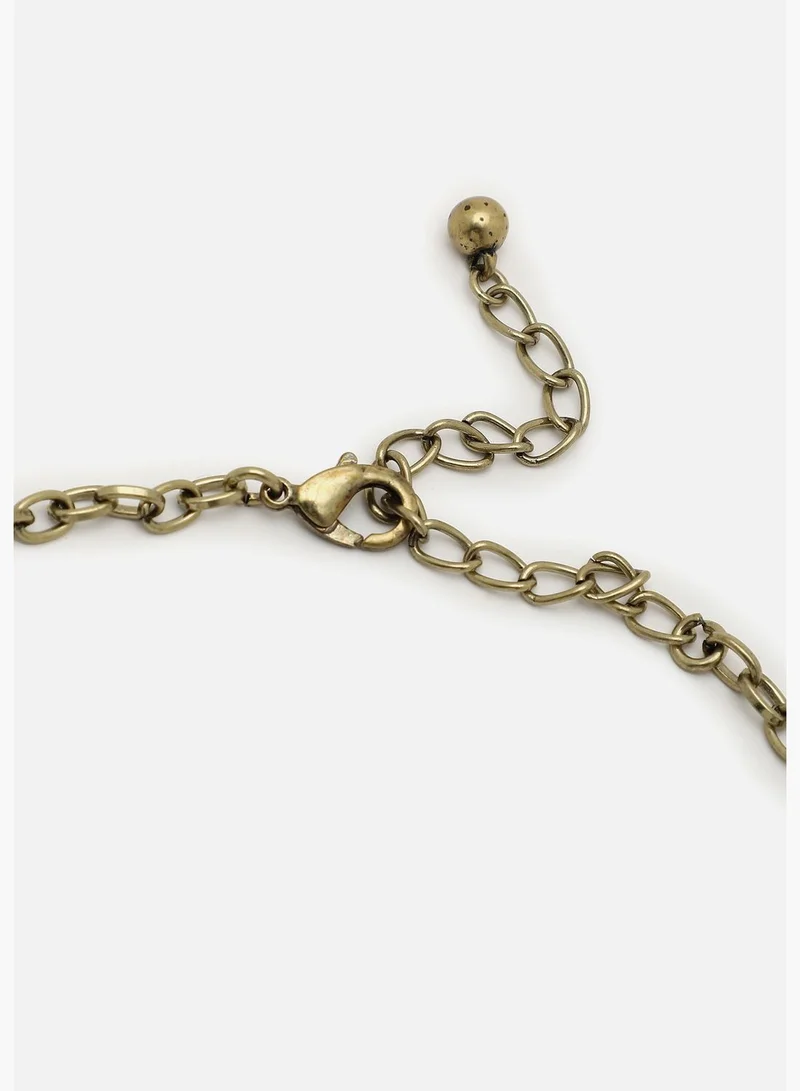 SOHI Silver Plated Designer Stone Necklace