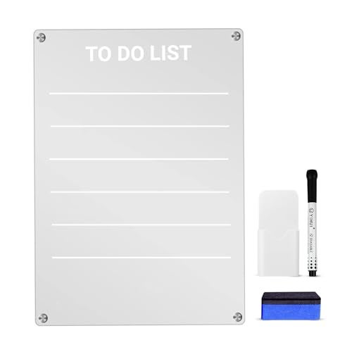 oddpod™ A4 Magnetic Acrylic to do List Planner/Transparent Notes & Organisation Board for Fridge with Marker, Duster & Magnetic Holder - Image 1