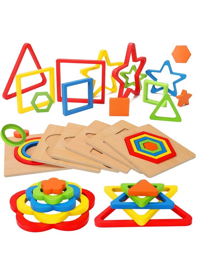 Toddler Puzzles Wooden Toys Montessori Shape Sorting Puzzle Sensory Toys Toddlers Activities Preschool Learning Early Educational Travel Autistic Montessori Toys 1 2 3 Year Old Age 13 - Image 2