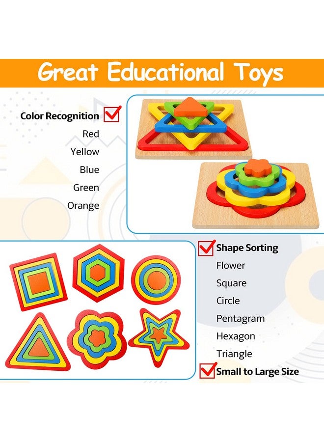 Toddler Puzzles Wooden Toys Montessori Shape Sorting Puzzle Sensory Toys Toddlers Activities Preschool Learning Early Educational Travel Autistic Montessori Toys 1 2 3 Year Old Age 13 - Image 5