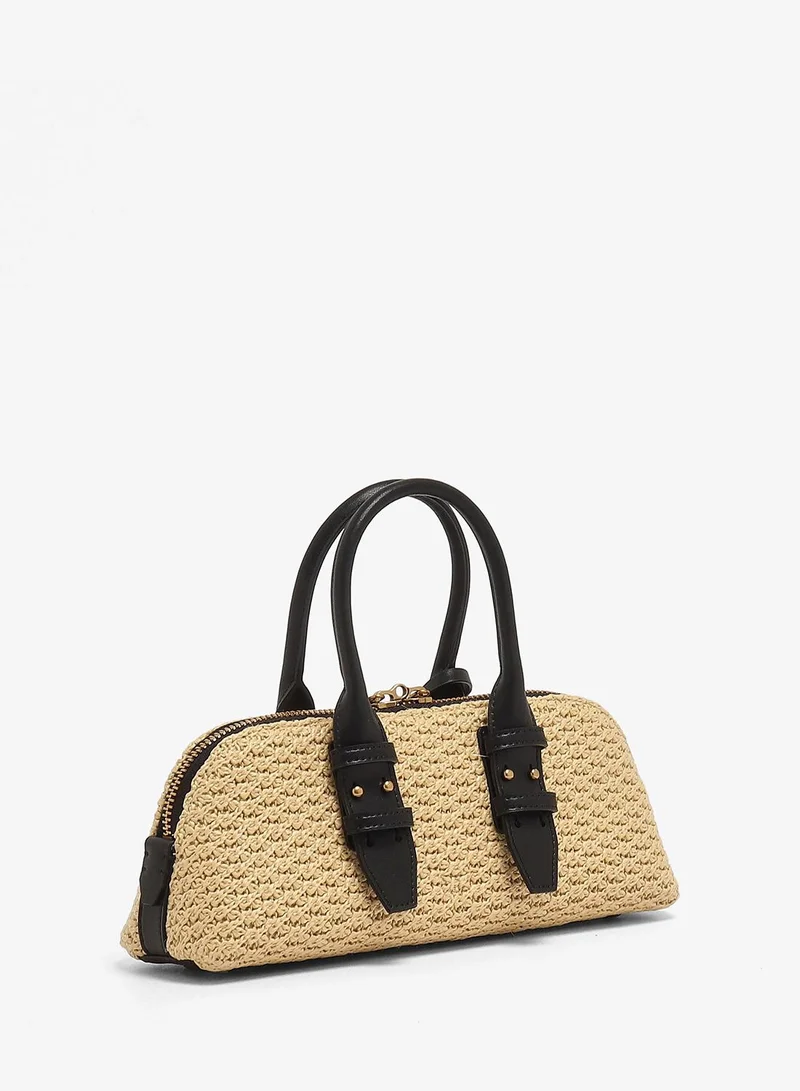 PINKO Small raffia Escape Bag