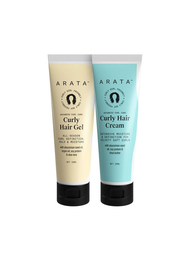 ARATA Advanced Curl Care Curly Hair Cream 50Ml & Advanced Curl Care Curly Hair Gel 50Ml Intensive Moisture & Allseason Curl Definition Natural Oils Protein Aloe Vera & Shea Butter Cg Approved - Image 2