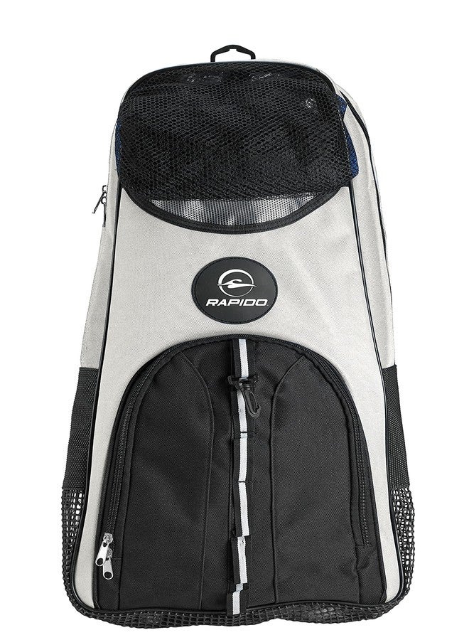 Phantom Aquatics Rapido Deluxe Snorkel Bag, Sleek Mesh Drainage Gear Carry Bag for Mask, Fins & Snorkel, Lightweight Shoulder Strap Bag for Beach Trips & Travel (Grey) - Image 4
