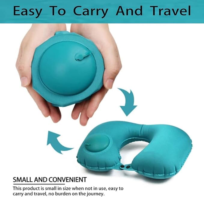 Cloudzy Inflatable Travel Pillow Neck & Lumbar Support While Camping Compressible Ultralight Comfortable Folding Sleep Cushion Manual Press Automatic Inflatable for Office Train Car (2, Small) - Image 2