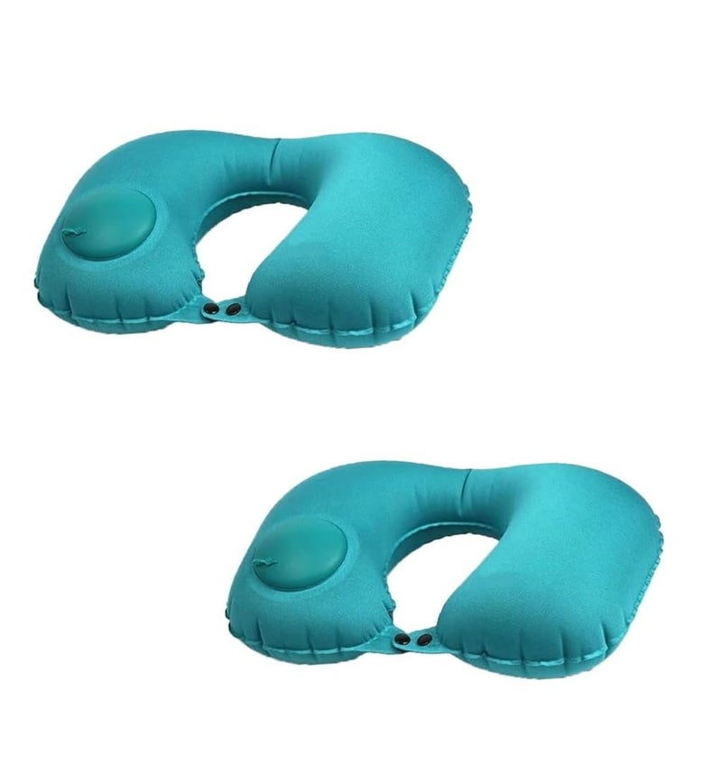 Cloudzy Inflatable Travel Pillow Neck & Lumbar Support While Camping Compressible Ultralight Comfortable Folding Sleep Cushion Manual Press Automatic Inflatable for Office Train Car (2, Small) - Image 1