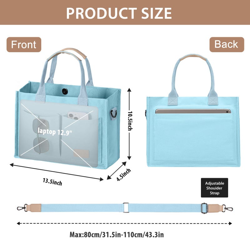 GASSDA Canvas Tote Bag for Women Crossbody Work Purse with Pockets Top Handle Handbag Satchel Bags for Travel Nurse Teacher - Image 3