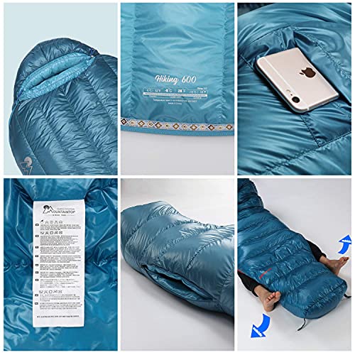 Mountaintop Ultralight Mummy Down Sleeping Bag 650 Fill Power Duck Down Suits for 32 20 Degree F for Camping Hiking Backpacking - Image 5