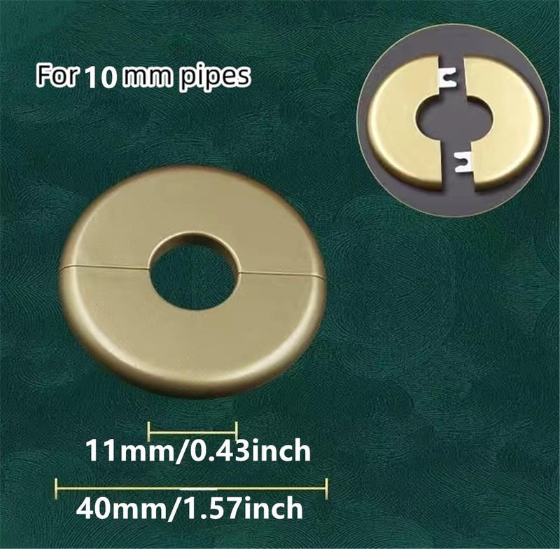 shenghang 2 Pcs Wall Split Flange Self-Adhesive tape Round Escutcheon Various pipes Plate Cover for Water Pipe Faucet Decoration Accessories (10mm/0.39in) - Image 2