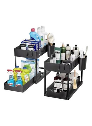S2C Non-Slip Under Sink Organizer, Multi-Purpose Organizer With Hooks & Cup, for Kitchen, Bathroom, Countertop, and Cabinet - Sturdy and Durable with Sliding Drawers, Easy Assembly (2 Pack) - pzsku/Z68A95CD593857CE2B477Z/45/_/1736501303/05b4d987-cf39-48cf-bc92-881cd625f874