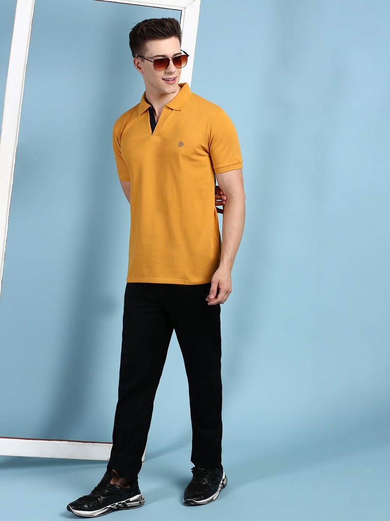 Lux Cozi Men's Pack of 1 Pale Green Regular Fit Polo Neck Half Sleeve Solid Casual T-Shirt_COZI_2121_MST_4XL_1PC - Image 4
