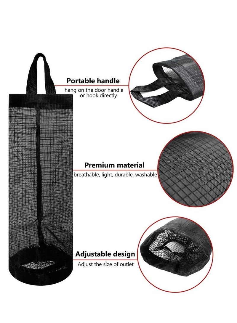 NIBEMINENT 2 Packs Plastic Bag Holder for Kitchen Hanging Mesh Storage Organizer, Large Grocery Shopping Bags Dispenser  - Image 4