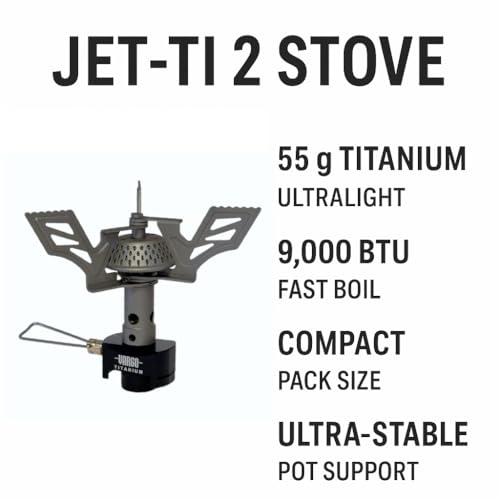 Vargo Jet-Ti 2 Titanium Stove | Ultralight Backpacking & Camping Canister Stove | Durable, Wind-Resistant, and Reliable | Only 1.9 oz (55g) for Hiking, Survival, and Outdoor Cooking - Image 4