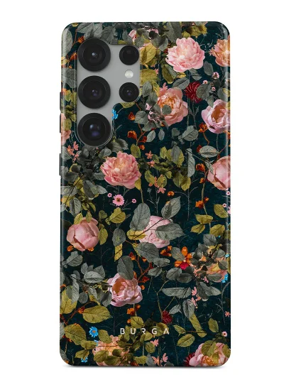 BURGA Phone Cover Compatible with Samsung Galaxy S25 Ultra Mobile Phone Case Hybrid 2 Layer Hard Shell Silicone Protective Cover Scratch Resistant Shockproof Cover (Bloomy Garden)