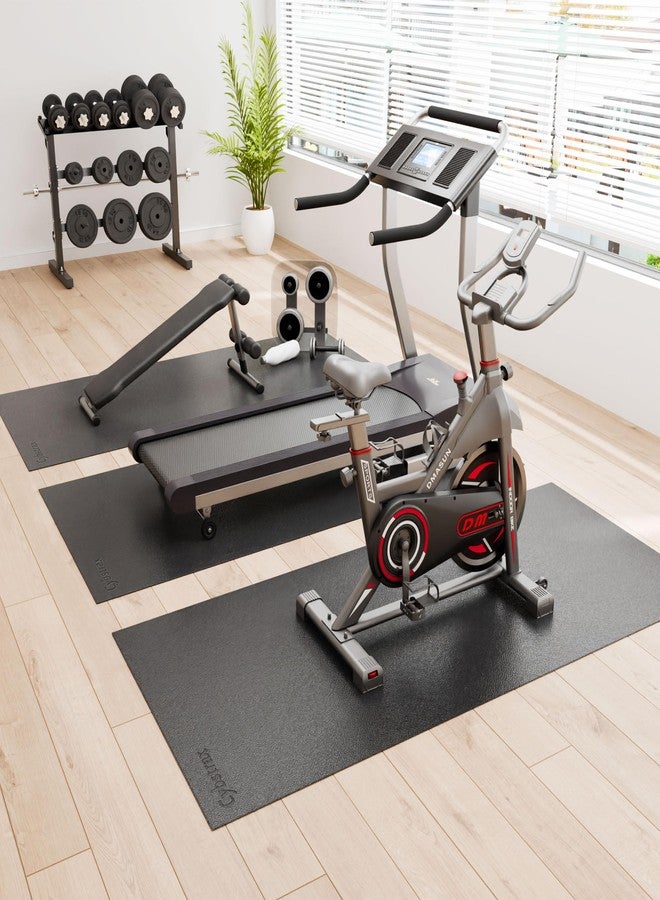 Cybstrax Exercise Equipment Mat for Bike, Treadmill, Elliptical, Yoga - Non Slip Bike Trainer Mat for Stationary Spin Bike Indoor Outdoor, High Density Workout Floor Protector Mat 72" x 36" - Image 2
