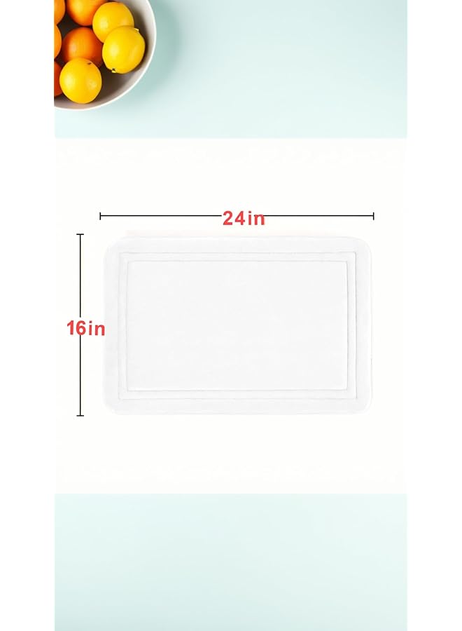 erorex Super Cozy Memory Foam Bath Mat Non Slip Absorbent Machine Washable 16X24 Inches White - Image 3