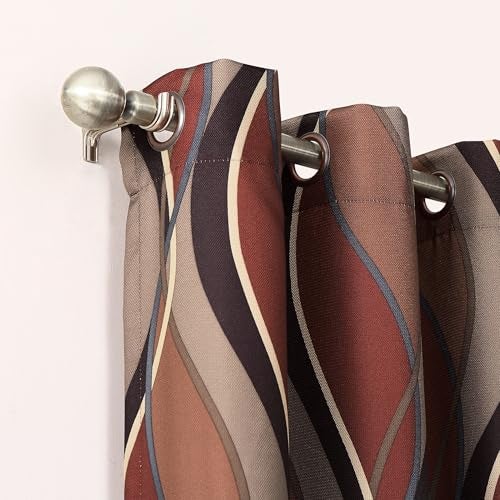 No. 918 No 918 Intersect 2Pack Ogee Print SemiSheer Grommet Curtain Panel Pair - Image 3