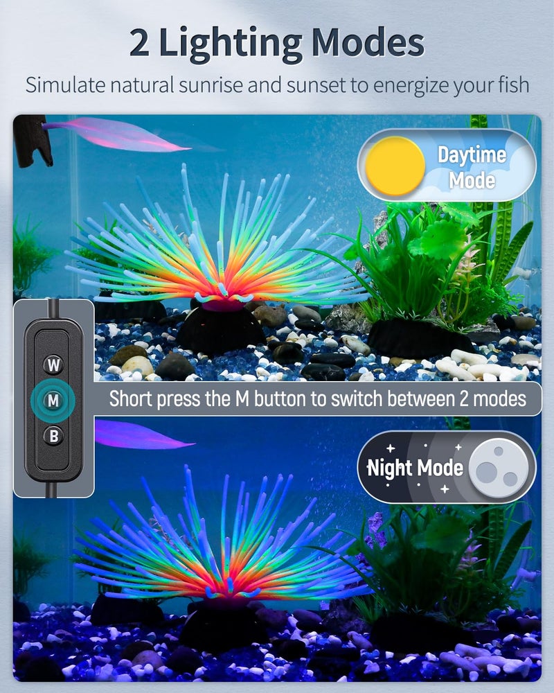 Pawfly 14W Aquarium LED Light for 18 to 24 Inch Fish Tanks Extendable Fish Tank Light with Full Spectrum Brilliant White Blue Red Lights with Daytime & Night Modes and Adjustable Brightness - Image 4