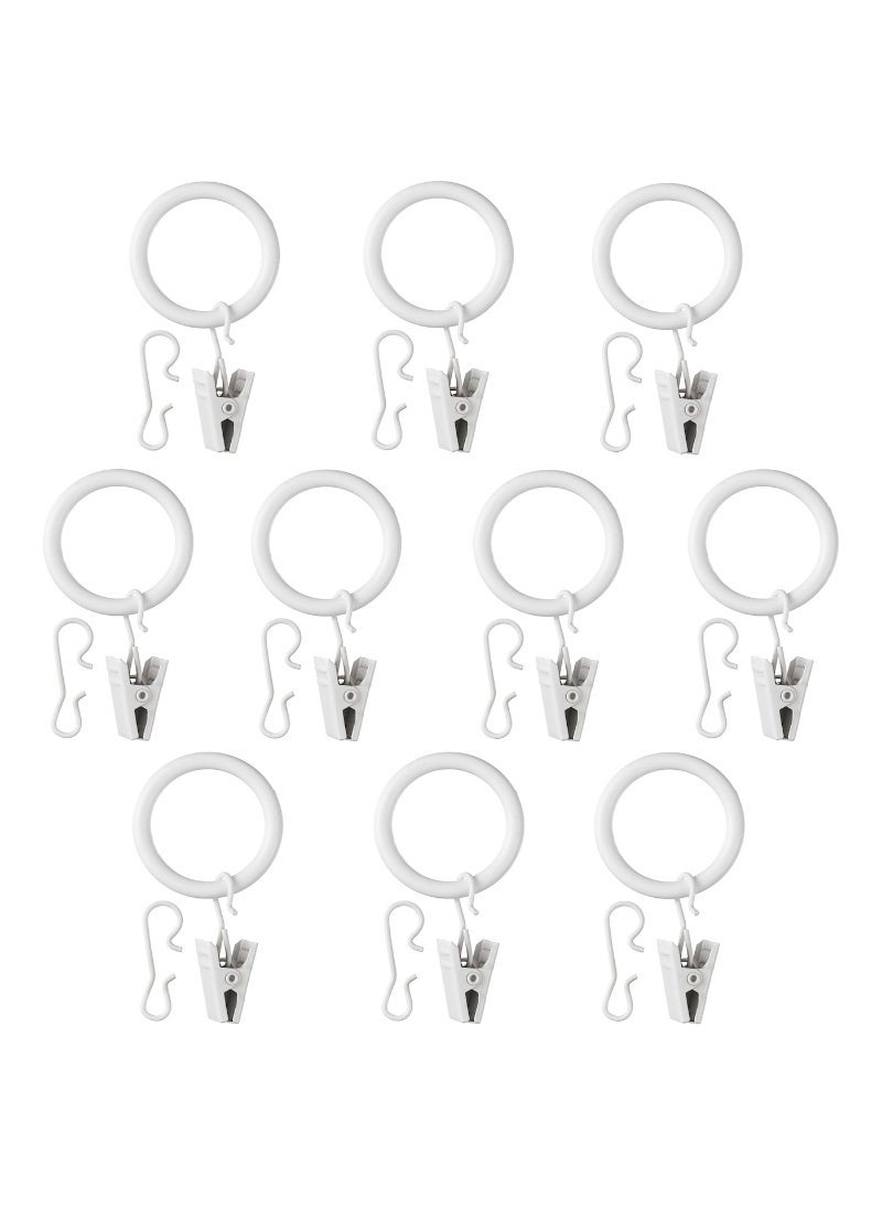 Curtain ring with clip and hook 25 mm