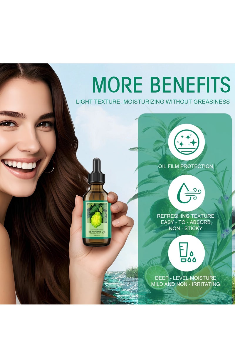 سيلركسي زيت الوجه البرجاموت 30 مل - زيت أساسي من المنتجات العضوية الطبيعية للبشرة الحساسة. زيت حمض الهيالورونيك متعدد الأغراض للرعاية اليومية والعلاج بالعطور والسبا واليوغا. - Image 3