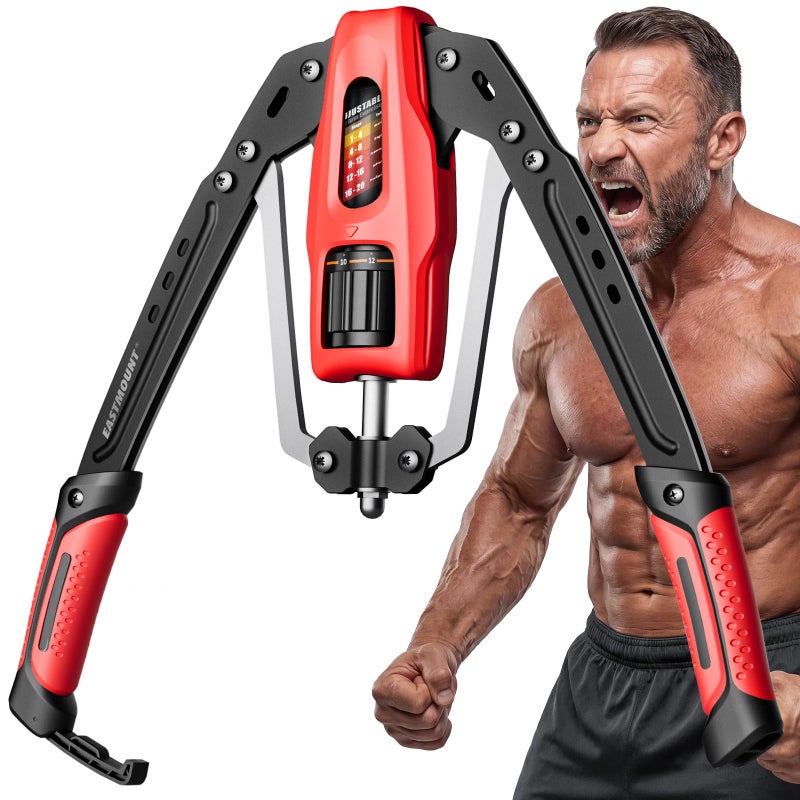 EAST MOUNT Twister Arm Exerciser, Adjustable Hydraulic Resistance 22â€“440 lbs, Arm Chest & Shoulder Strength Trainer for Home Workouts, Upper Body Muscle Builder, Fitness Training Equipment (Red) - Image 1