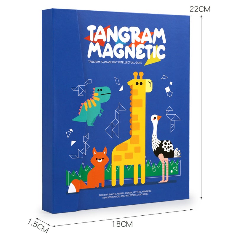 Magnetic Tangram Puzzle Children'S Puzzle Primary School First Grade Colorful Puzzle Christmas Early Education Educational Wooden Toy - Image 5