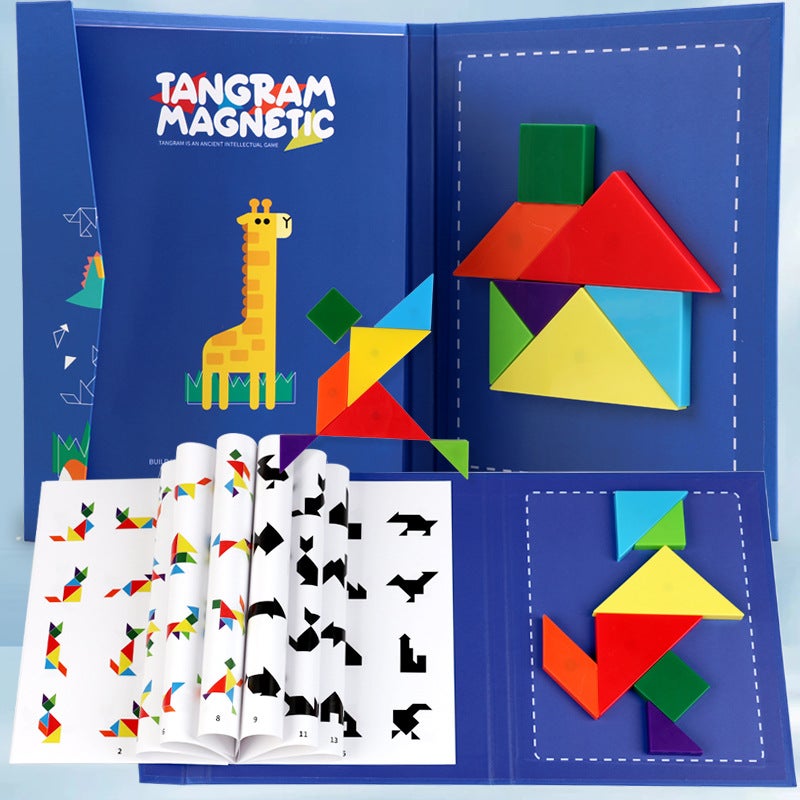 Magnetic Tangram Puzzle Children'S Puzzle Primary School First Grade Colorful Puzzle Christmas Early Education Educational Wooden Toy - Image 2