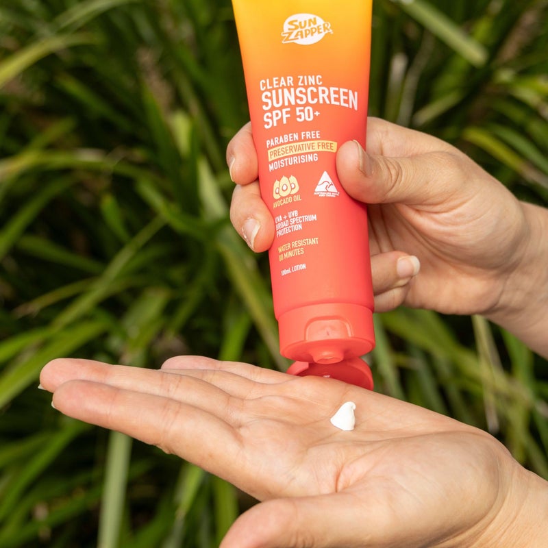 Sun Zapper Clear Zinc Sunscreen â€“ SPF 50+ Broad Spectrum, Water Resistant â€“ 100mL (3.4 oz) â€“ Contains Vitamin E & Aloe Vera â€“ Made in Australia - Image 3