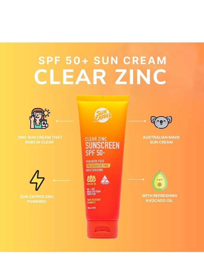Sun Zapper - Sun Zapper Clear Zinc Sunscreen SPF 50+ 3.4 oz (100mL) - Image 1