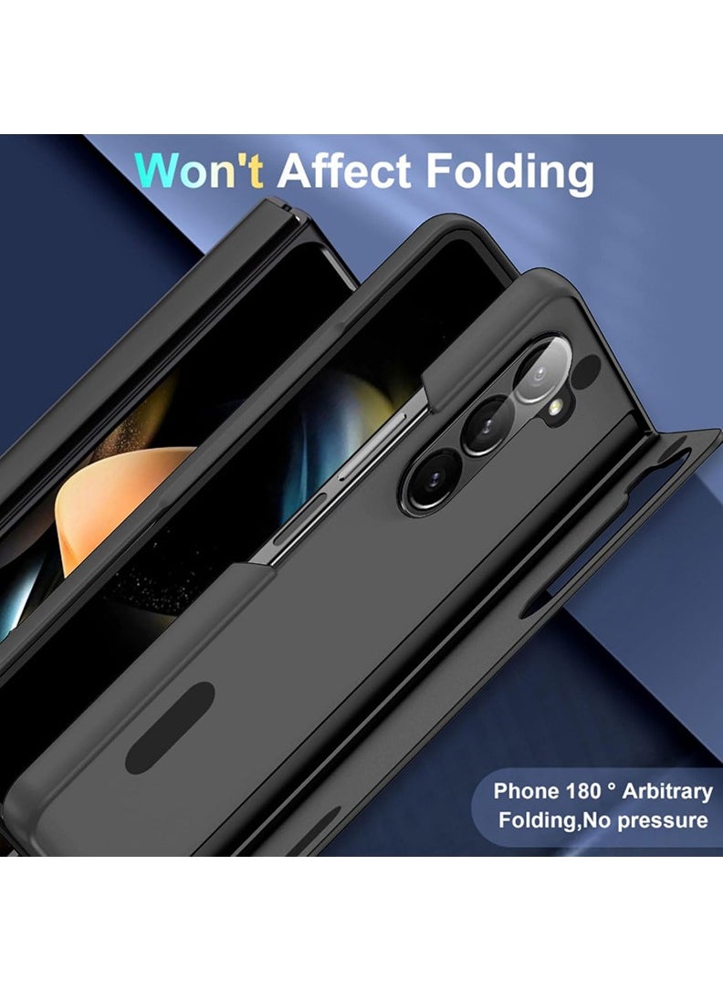 Theodor - Samsung Galaxy Z Fold 6 Phone Case Liquid Silicone Grip, Cute Thin Slim Soft Rubber TPU Plain Smooth Gel Cover, Matte Solid Protective & Shockproof (Black) - Image 1